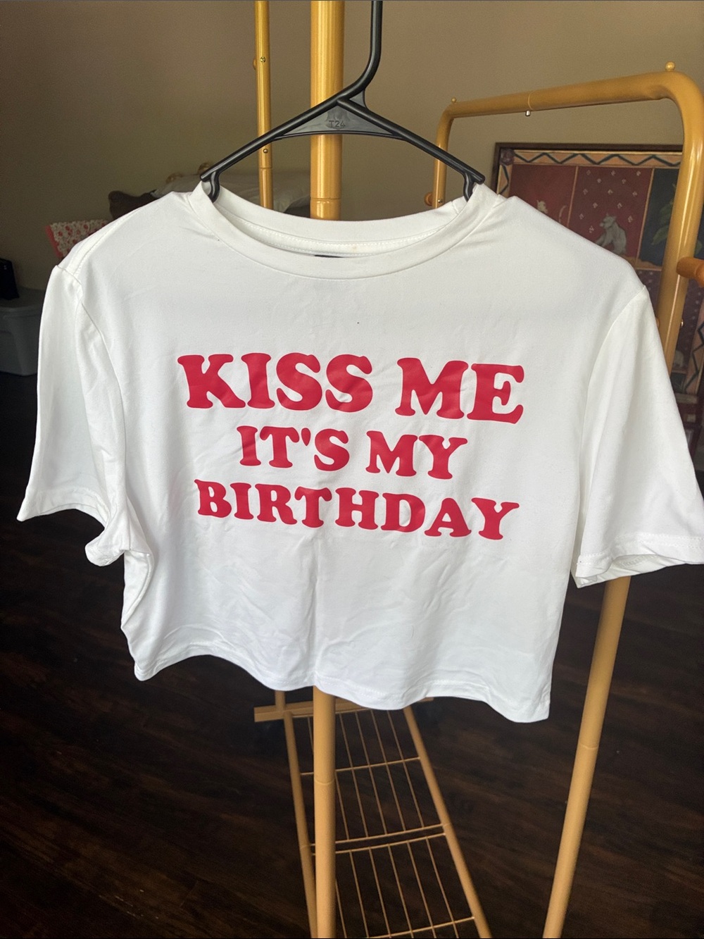 SHEIN Curve White Tee with Red Front Graphic